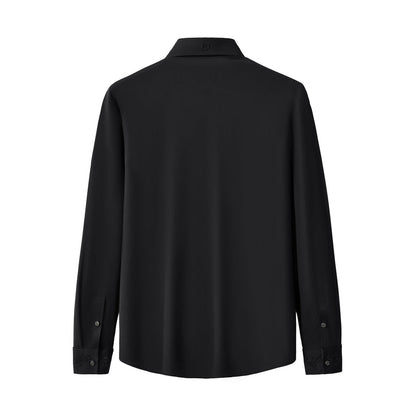 Regal Lace Crystal Dress Shirt BLACK