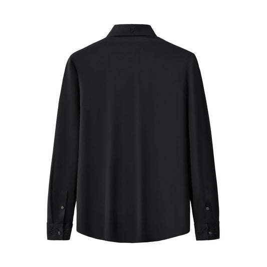 Regal Lace Crystal Dress Shirt BLACK