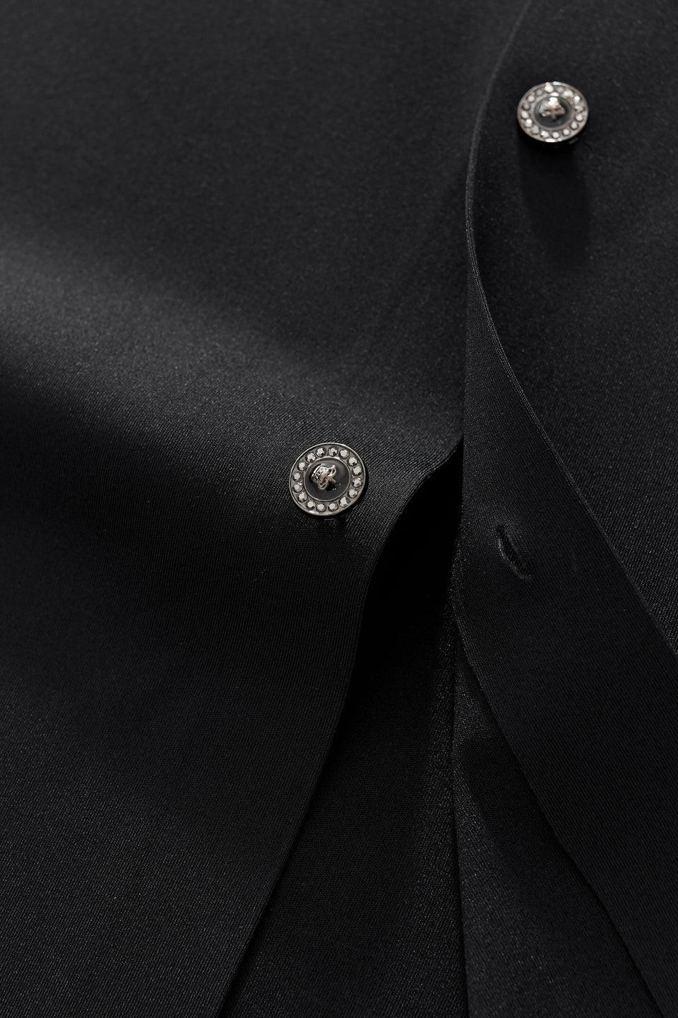 Regal Lace Crystal Dress Shirt BLACK