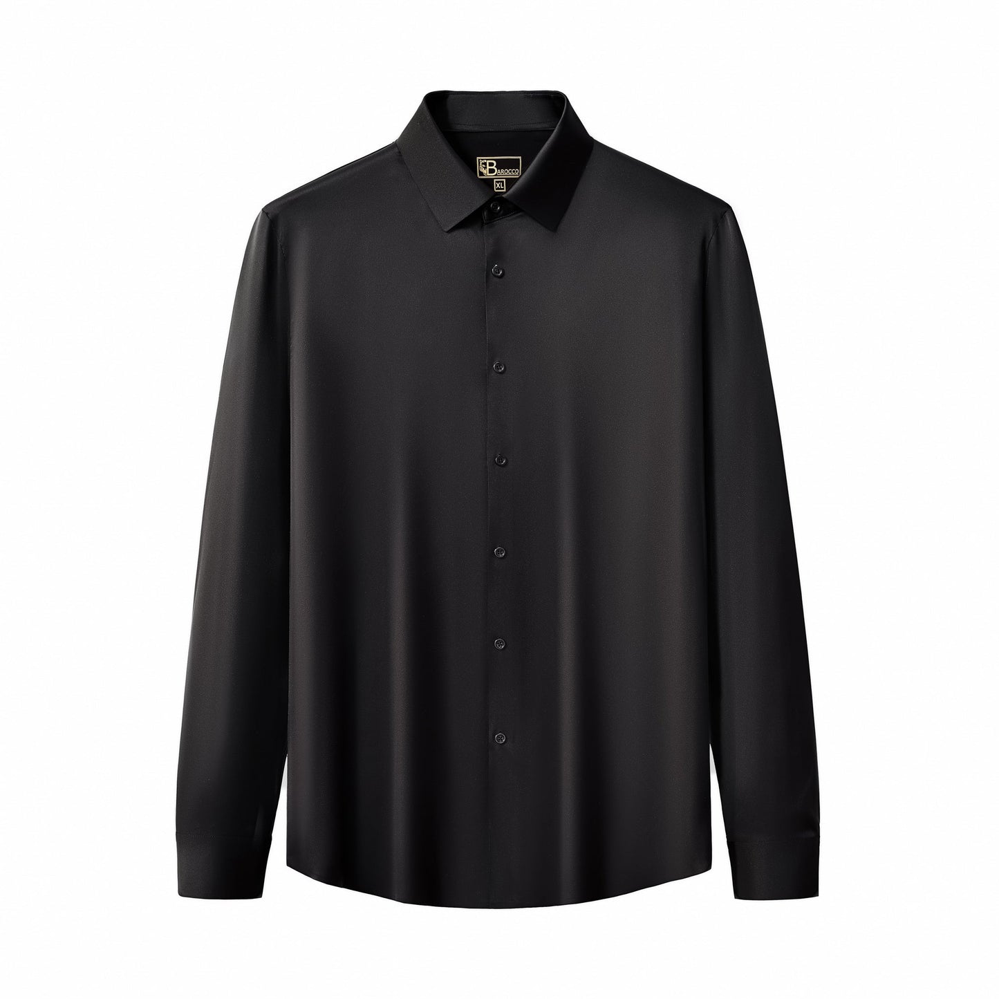 SIGNATURE SATIN STITCHLESS LS Shirt BLACK