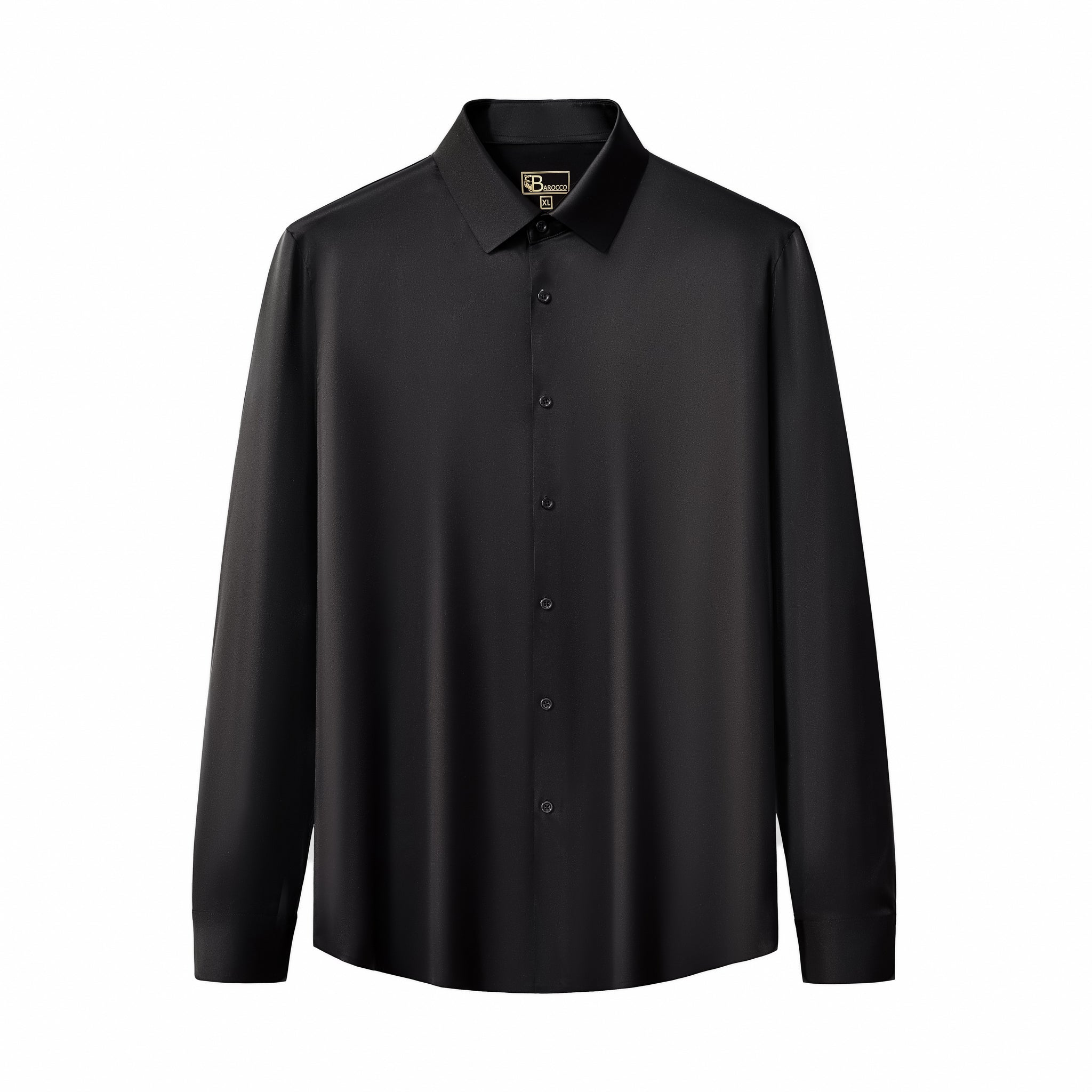 SIGNITURE SATIN STITCHLESS LS Shirt BLACK