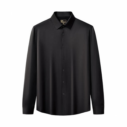 SIGNATURE SATIN STITCHLESS LS Shirt BLACK