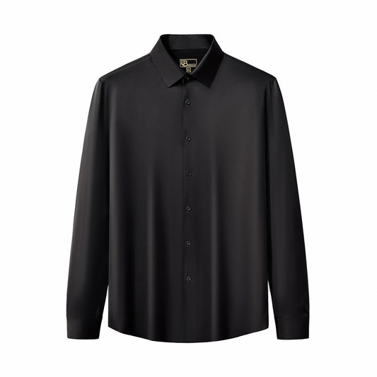 SIGNATURE SATIN STITCHLESS LS Shirt BLACK