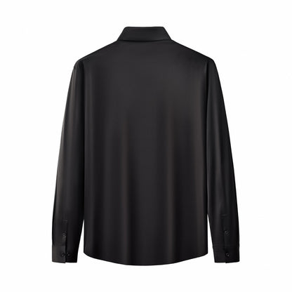 SIGNATURE SATIN STITCHLESS LS Shirt BLACK