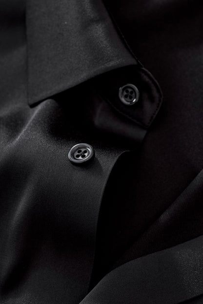 SIGNATURE SATIN STITCHLESS LS Shirt BLACK