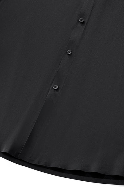 SIGNATURE SATIN STITCHLESS LS Shirt BLACK