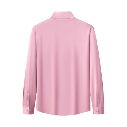 SIGNATURE SATIN STITCHLESS LS Shirt DUSTY PINK