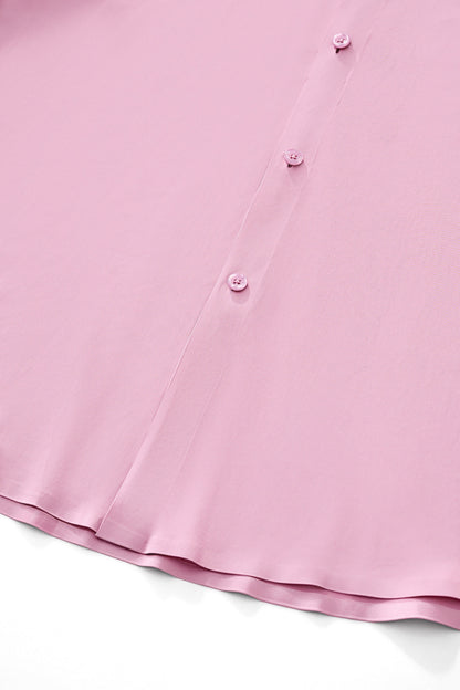 SIGNATURE SATIN STITCHLESS LS Shirt DUSTY PINK