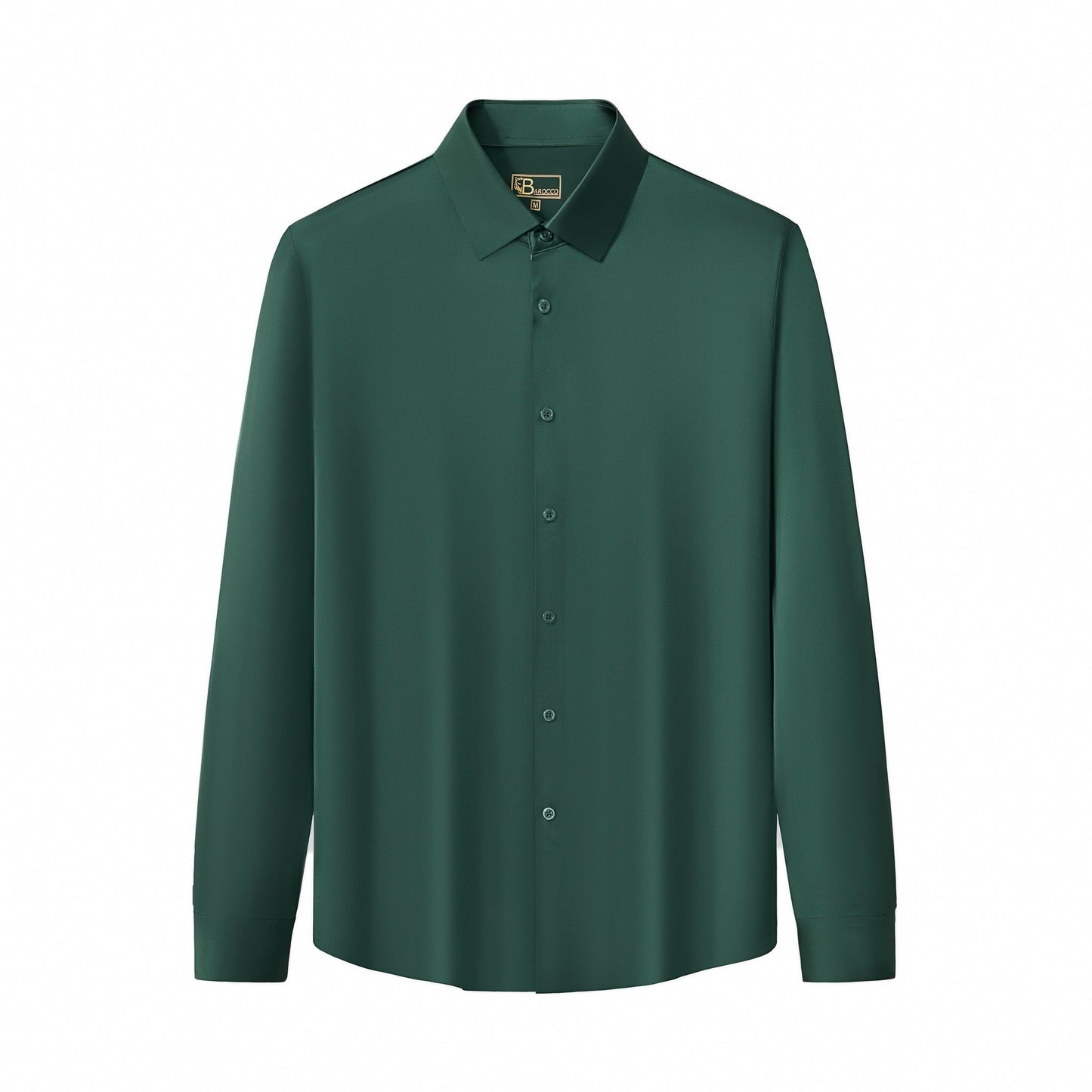 SIGNATURE SATIN STITCHLESS LS Shirt FOREST GREEN