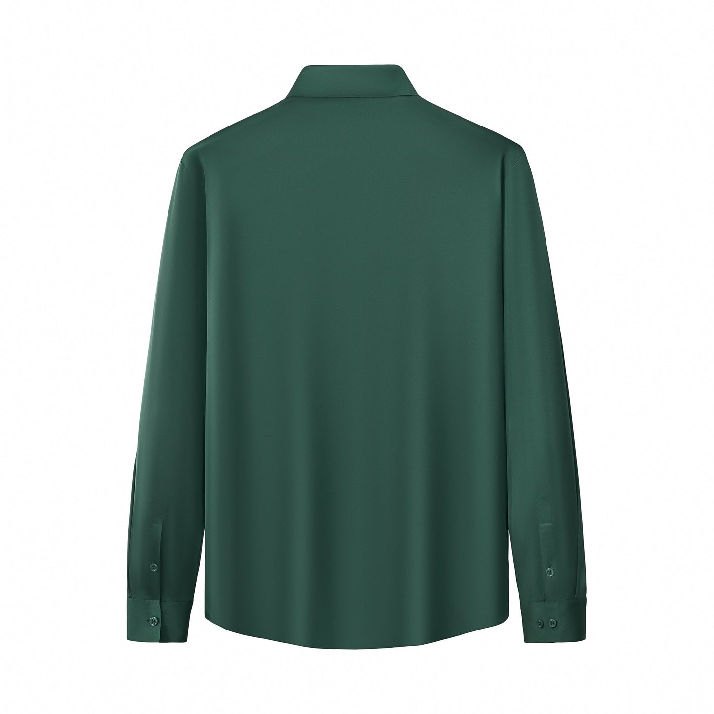 SIGNATURE SATIN STITCHLESS LS Shirt FOREST GREEN