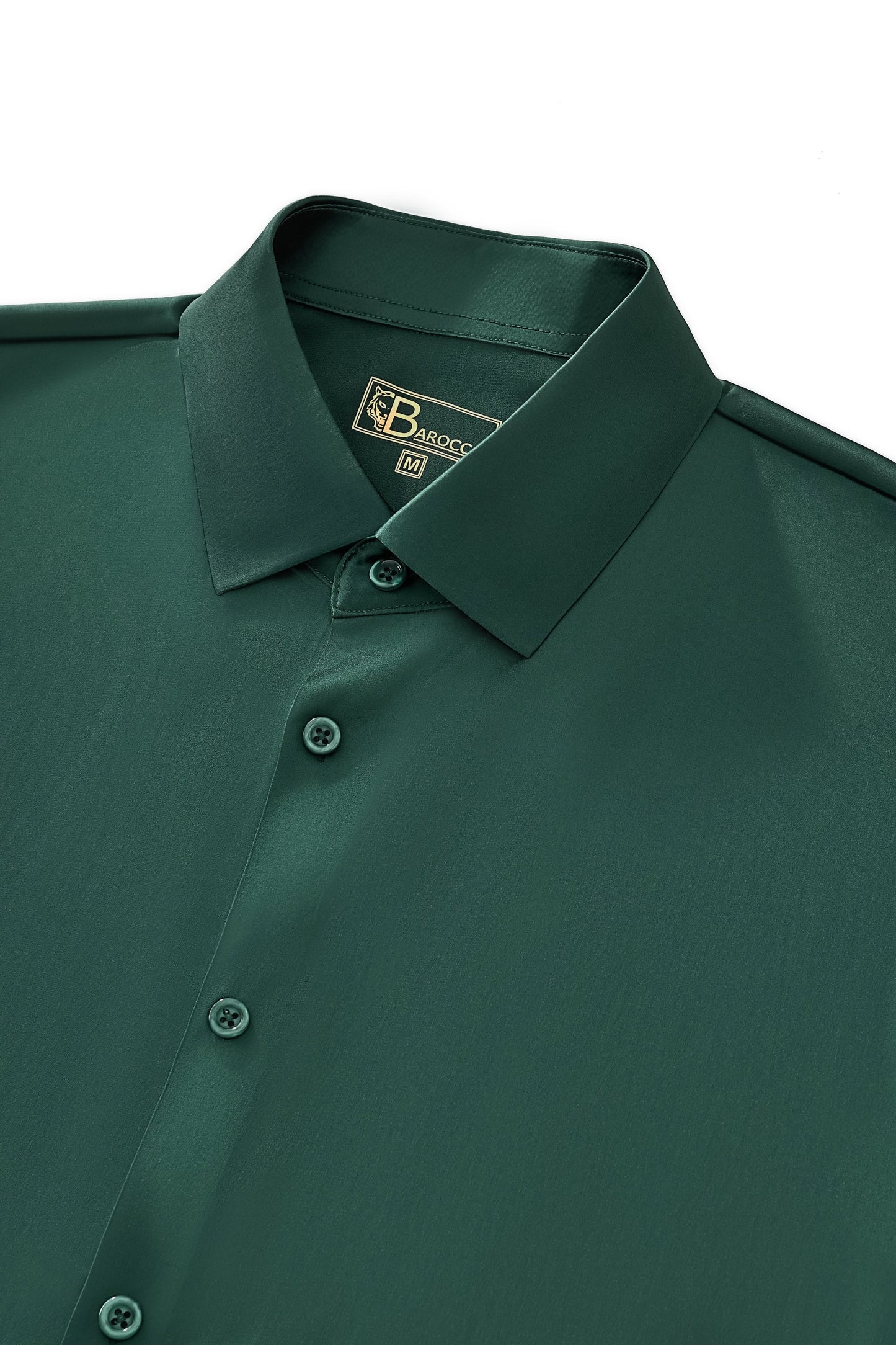 SIGNATURE SATIN STITCHLESS LS Shirt FOREST GREEN