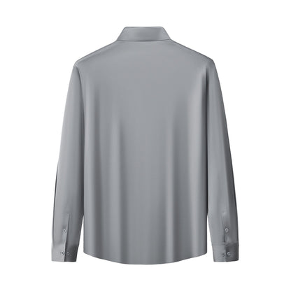 SIGNATURE SATIN STITCHLESS LS Shirt GREY