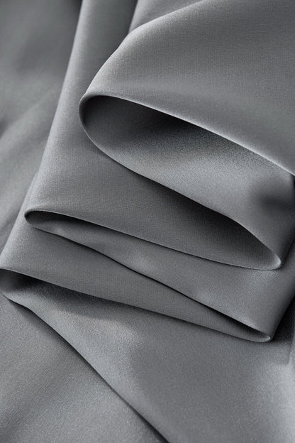 SIGNATURE SATIN STITCHLESS LS Shirt GREY