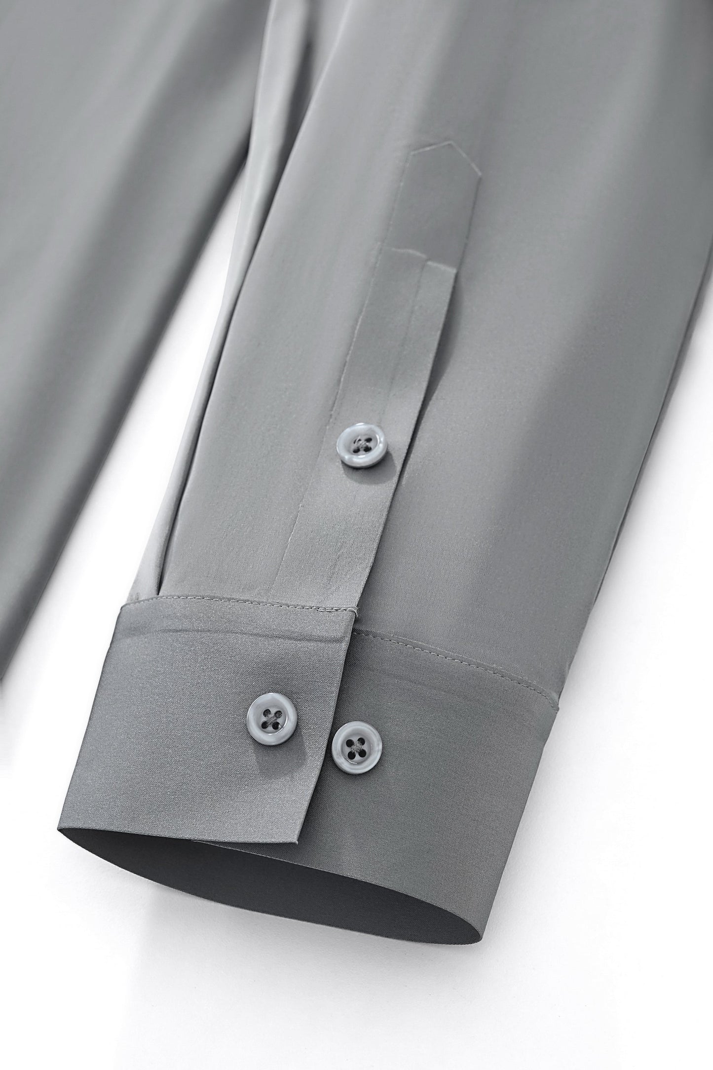 SIGNATURE SATIN STITCHLESS LS Shirt GREY