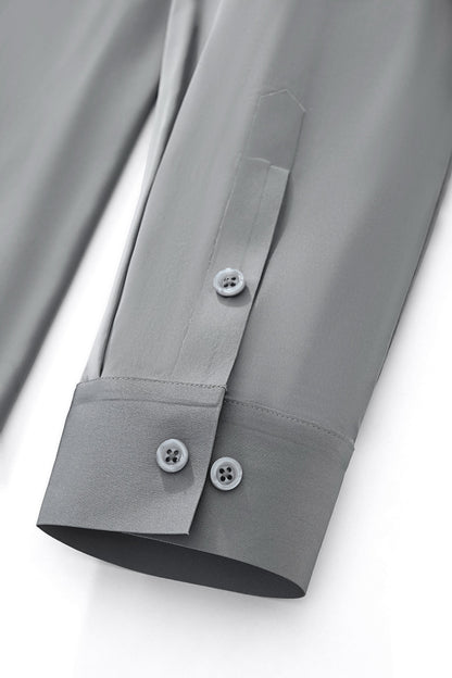 SIGNATURE SATIN STITCHLESS LS Shirt GREY