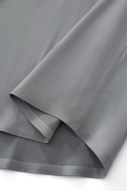 SIGNATURE SATIN STITCHLESS LS Shirt GREY