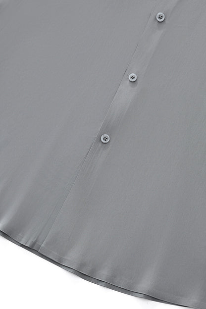 SIGNATURE SATIN STITCHLESS LS Shirt GREY