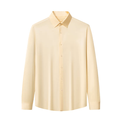 SIGNATURE SATIN STITCHLESS LS Shirt IVORY