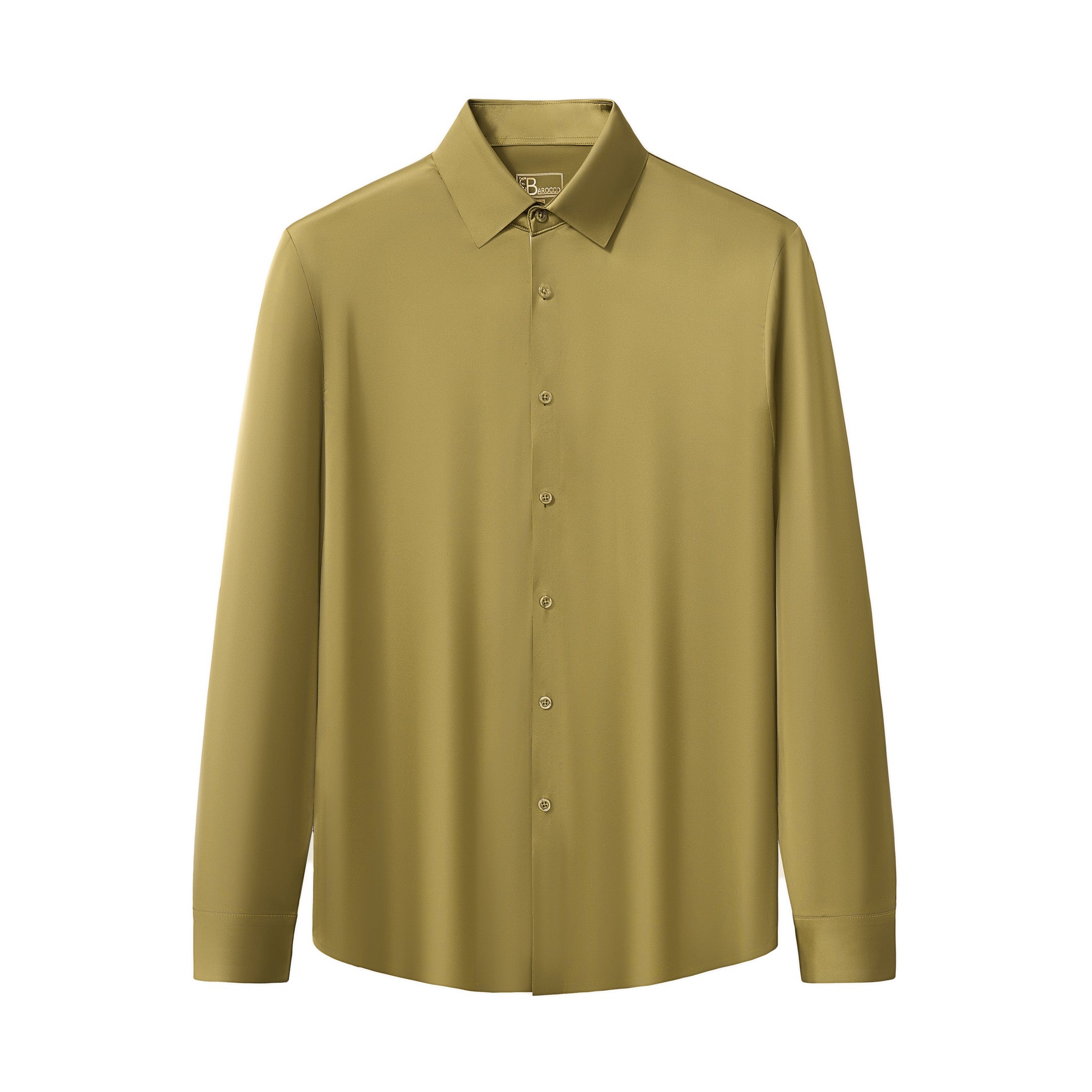 SIGNITURE SATIN STITCHLESS LS Shirt OLIVE