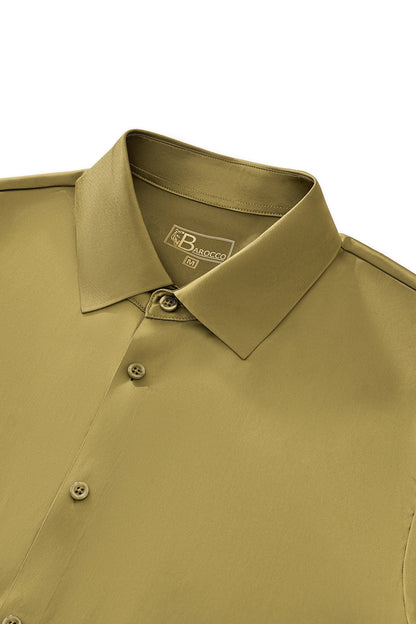 SIGNATURE SATIN STITCHLESS LS Shirt OLIVE