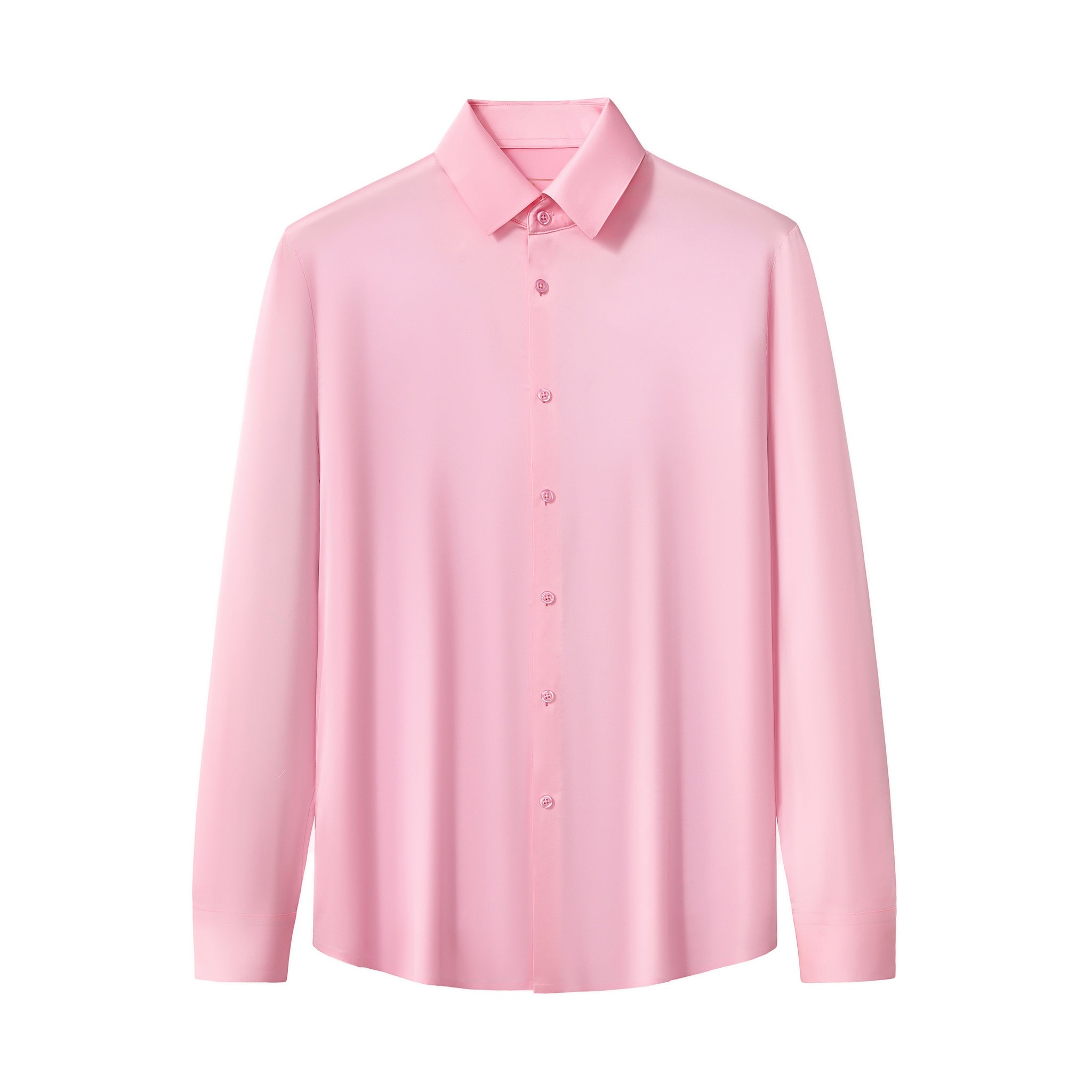 SIGNITURE SATIN STITCHLESS LS Shirt PINK