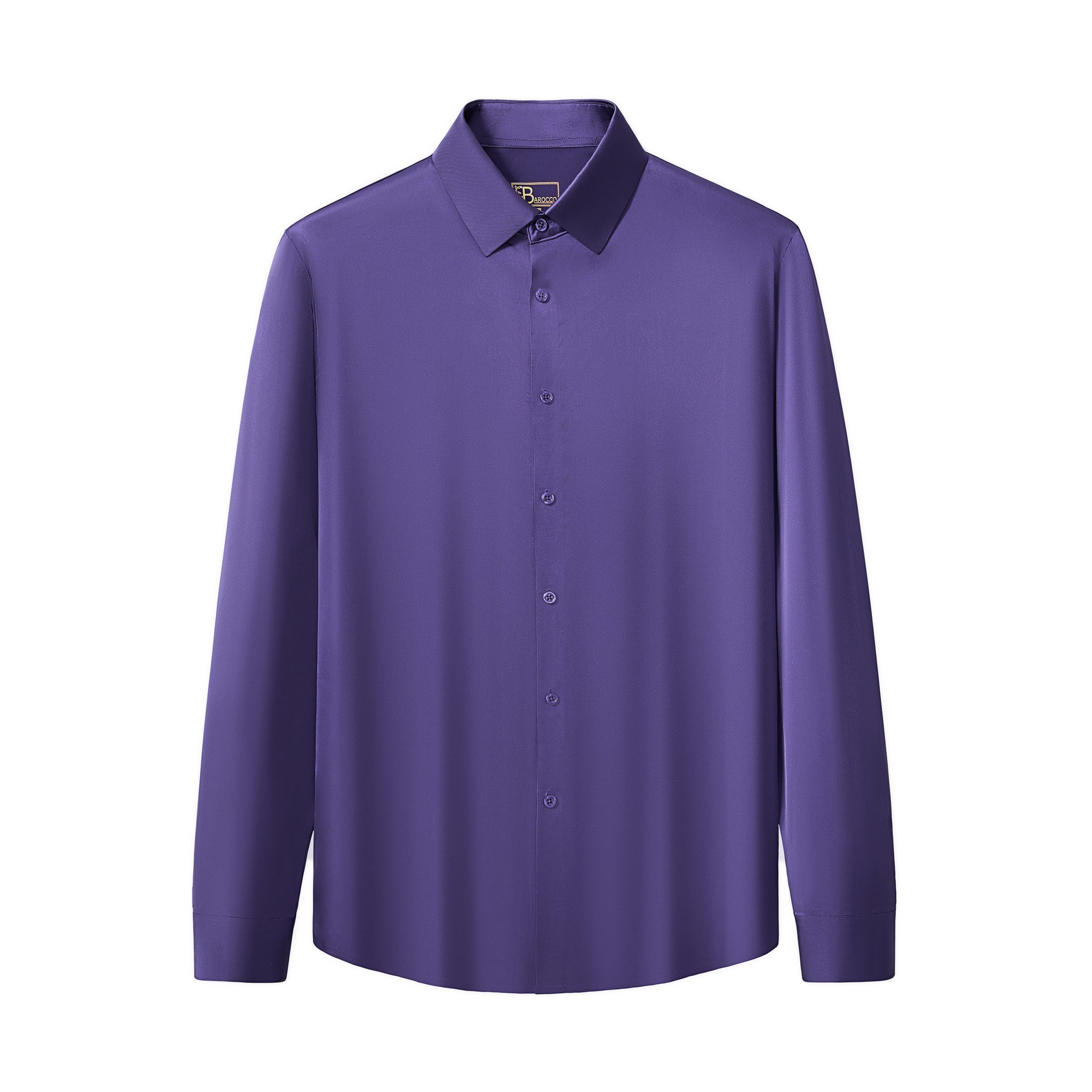 SIGNITURE SATIN STITCHLESS LS Shirt PURPLE