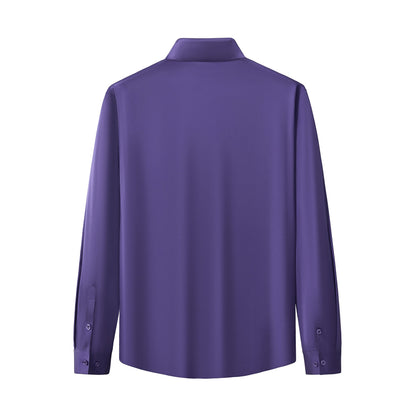 SIGNATURE SATIN STITCHLESS LS Shirt PURPLE