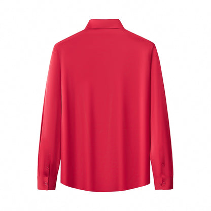 SIGNATURE SATIN STITCHLESS LS Shirt RED
