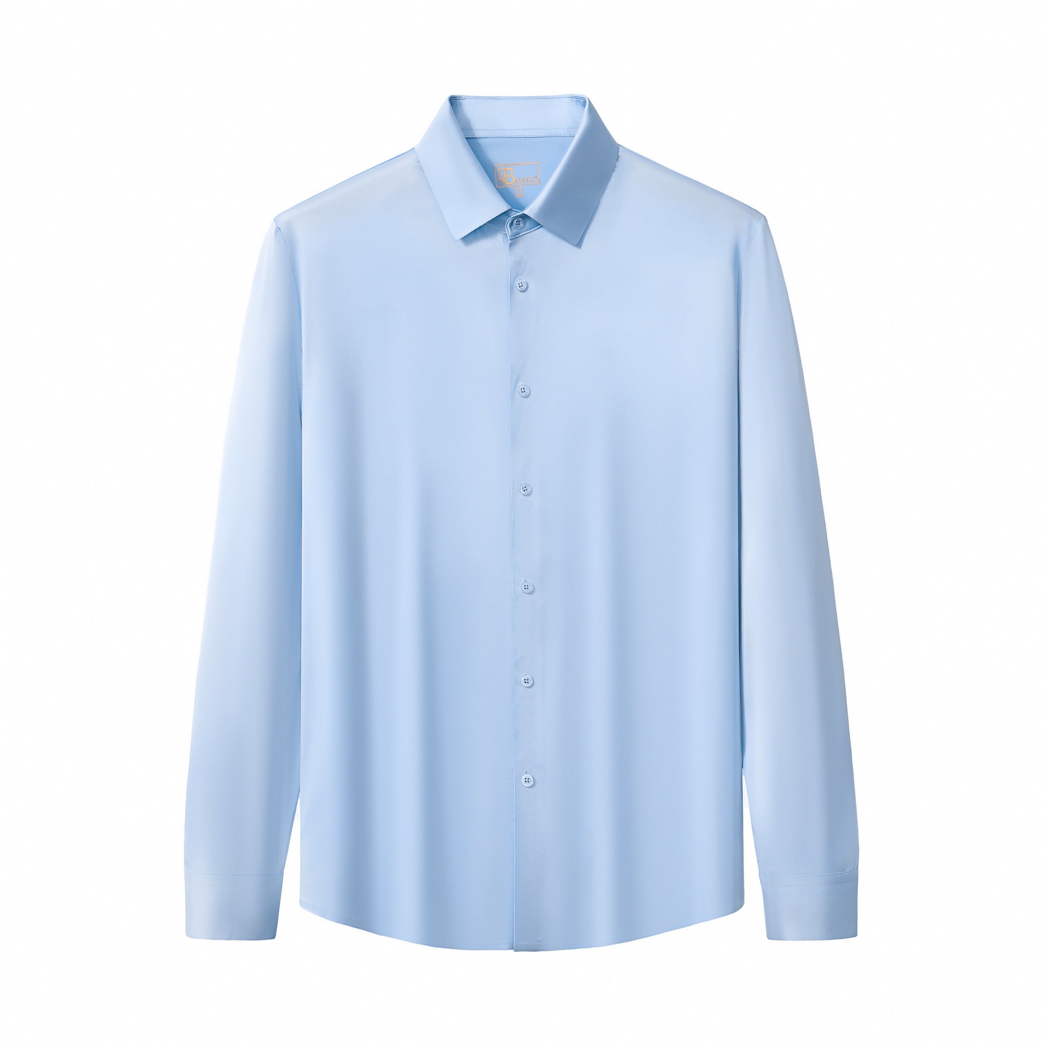 SIGNITURE SATIN STITCHLESS LS Shirt SKY BLUE