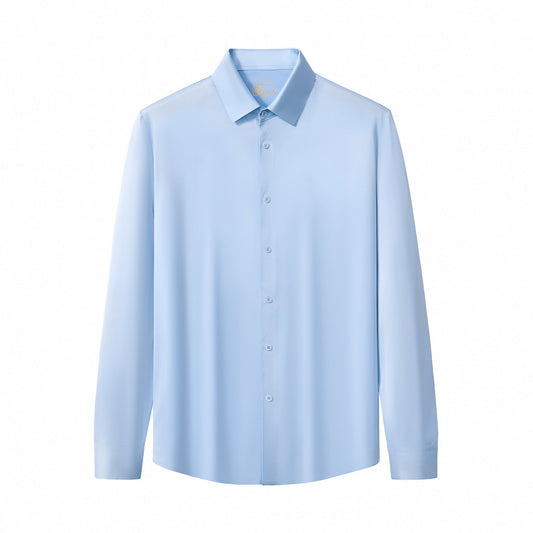 SIGNATURE SATIN STITCHLESS LS Shirt SKY BLUE
