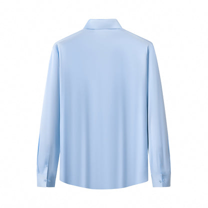 SIGNATURE SATIN STITCHLESS LS Shirt SKY BLUE