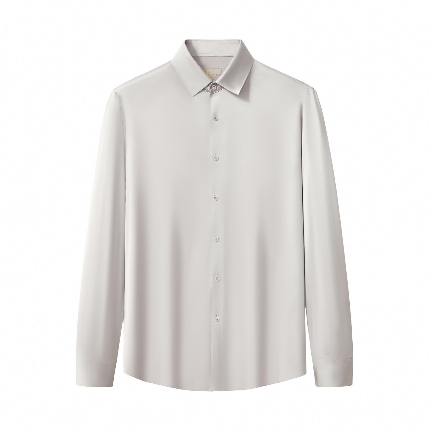 SIGNATURE SATIN STITCHLESS LS Shirt SILVER