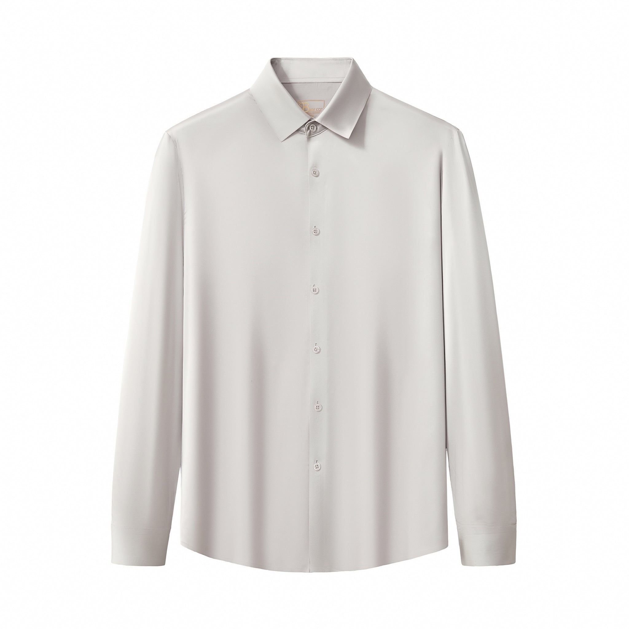 SIGNITURE SATIN STITCHLESS LS Shirt SILVER