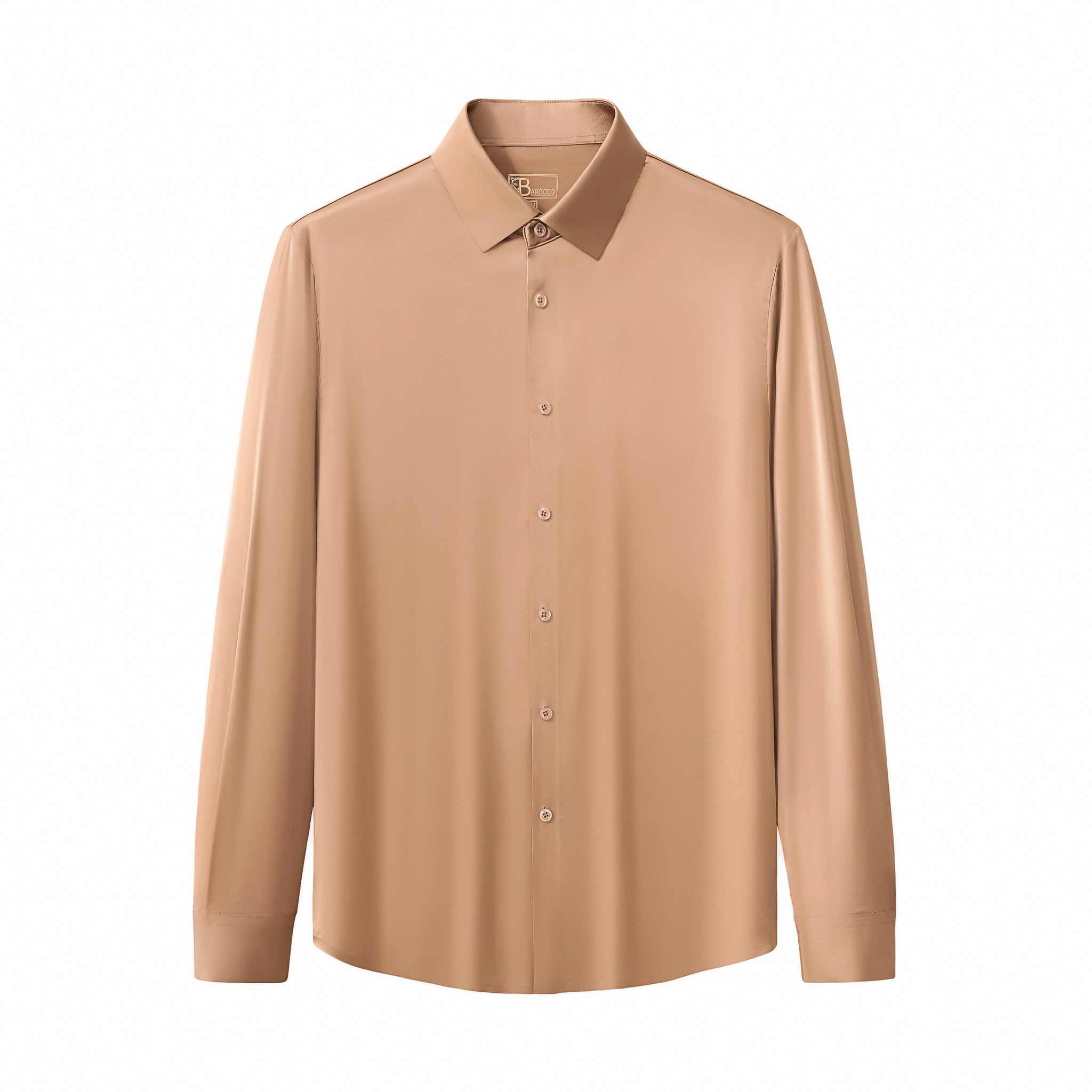 SIGNITURE SATIN STITCHLESS LS Shirt TAUPE