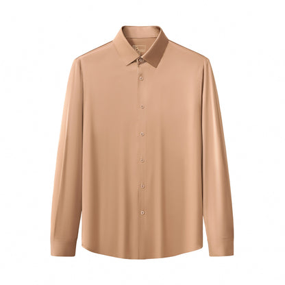 SIGNATURE SATIN STITCHLESS LS Shirt TAUPE