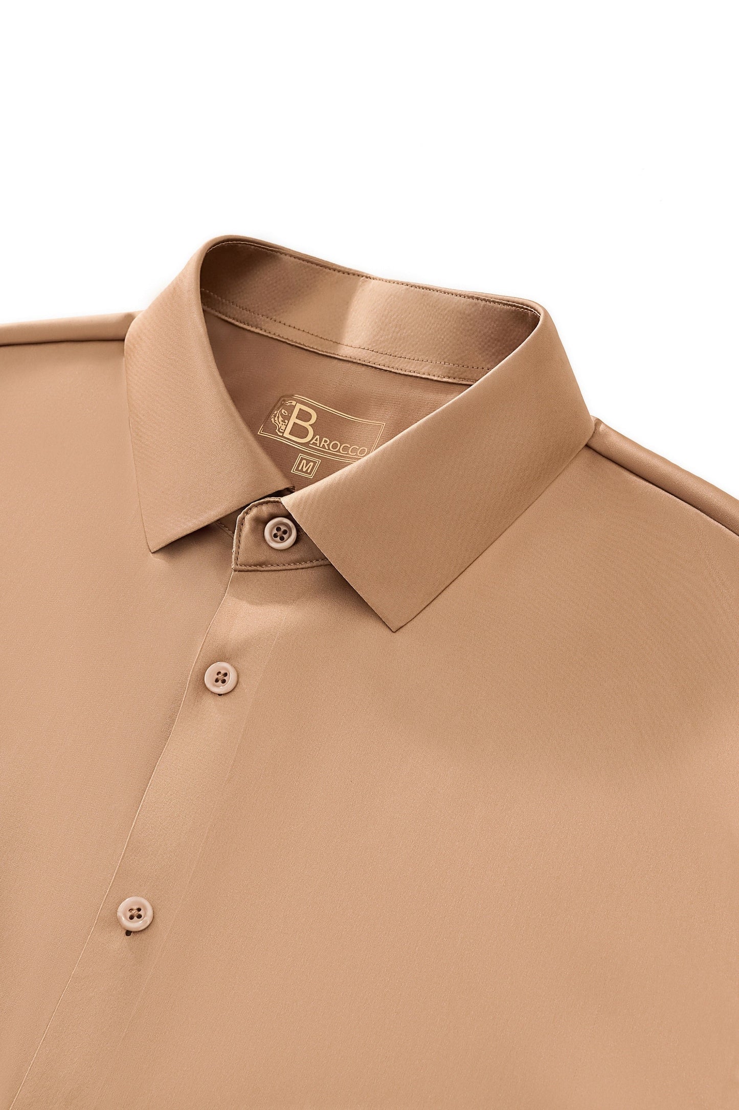 SIGNATURE SATIN STITCHLESS LS Shirt TAUPE