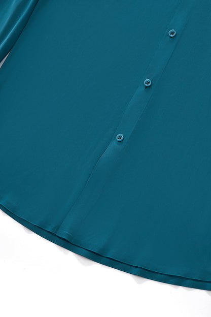 SIGNATURE SATIN STITCHLESS LS Shirt TEAL