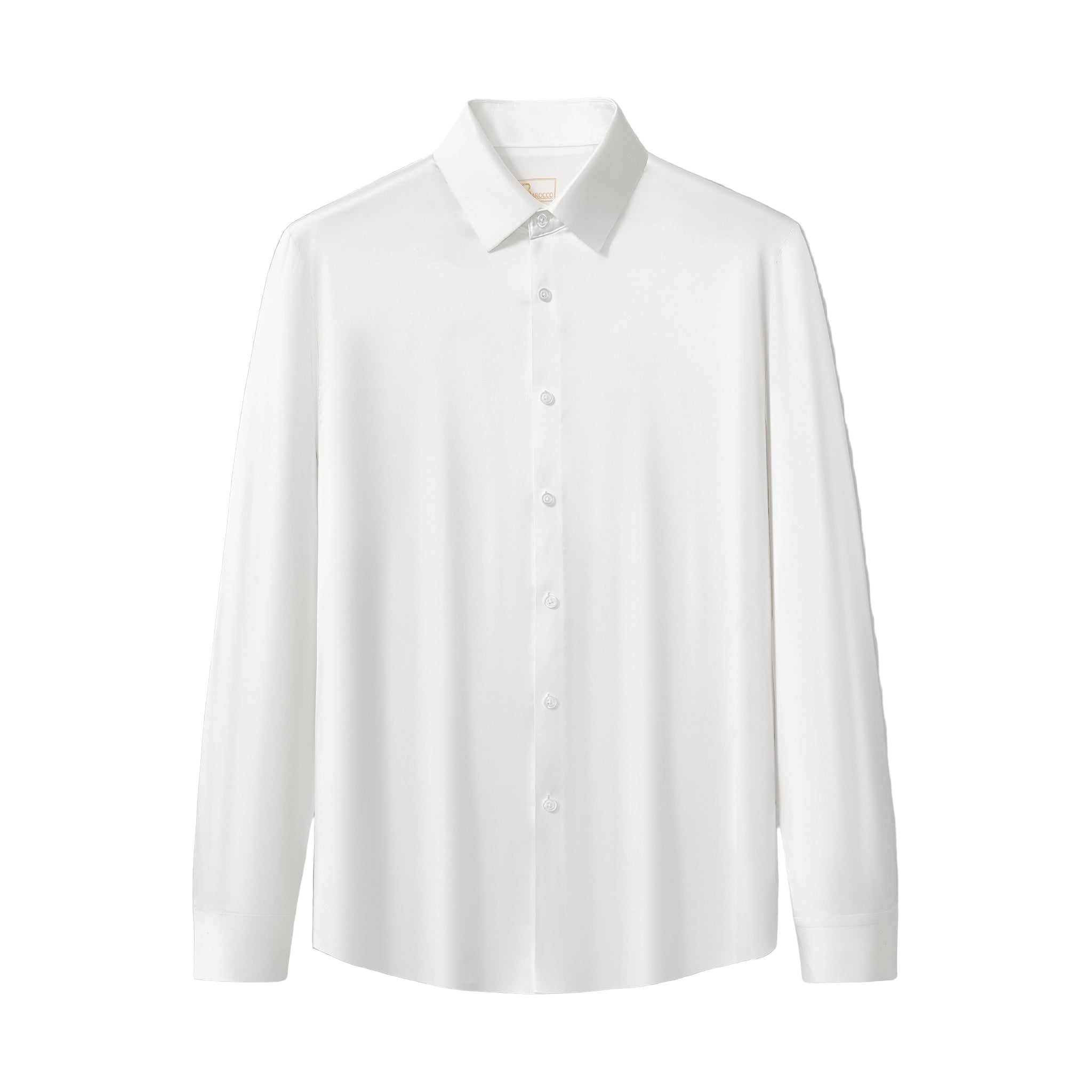 SIGNITURE SATIN STITCHLESS LS Shirt WHITE