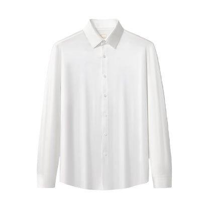 SIGNATURE SATIN STITCHLESS LS Shirt WHITE