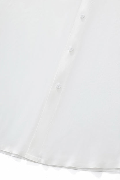 SIGNATURE SATIN STITCHLESS LS Shirt WHITE
