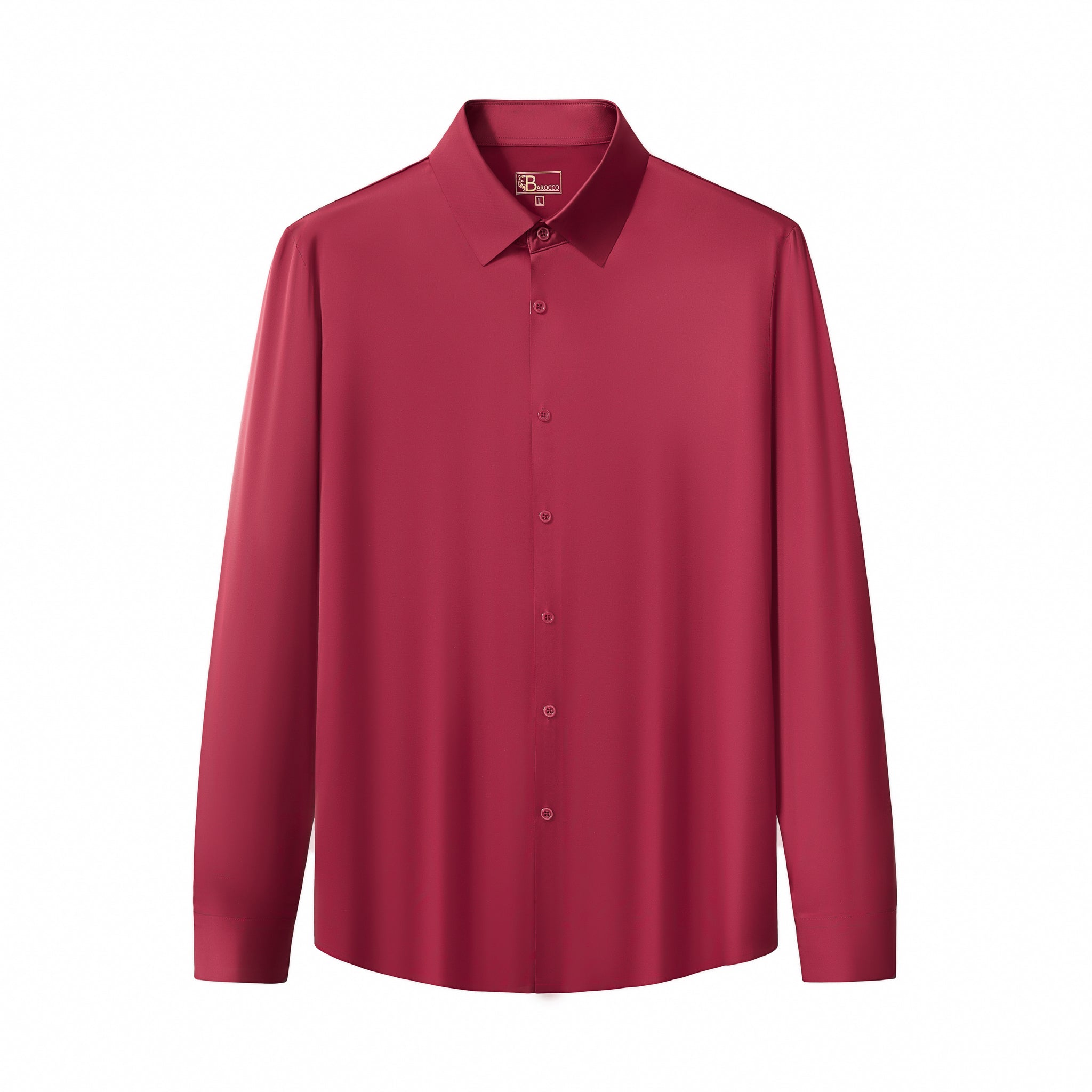 SIGNITURE SATIN STITCHLESS LS Shirt WINE