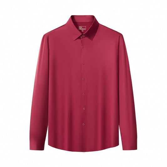 SIGNATURE SATIN STITCHLESS LS Shirt WINE