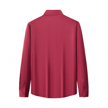 SIGNATURE SATIN STITCHLESS LS Shirt WINE