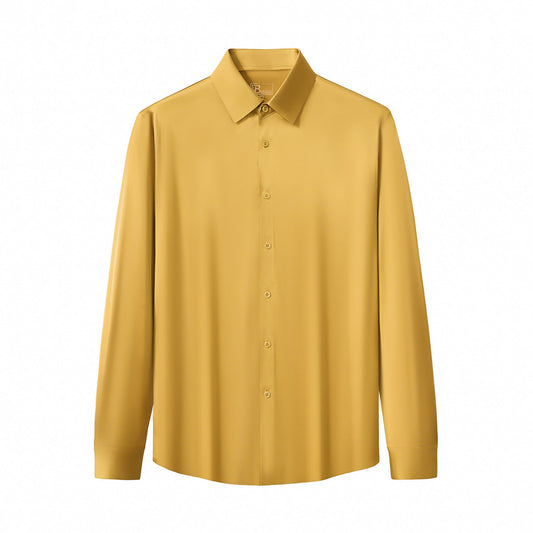 SIGNATURE SATIN STITCHLESS LS Shirt YELLOW