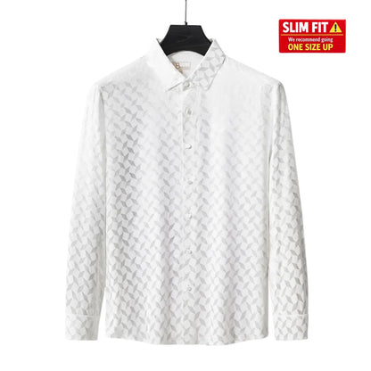 Optic Tessellation Stitchless LS Shirt IVORY