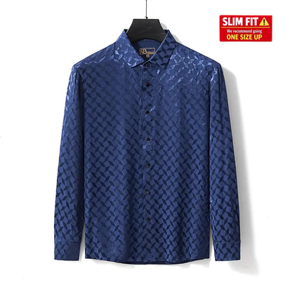 Optic Tessellation Stitchless LS Shirt NAVY