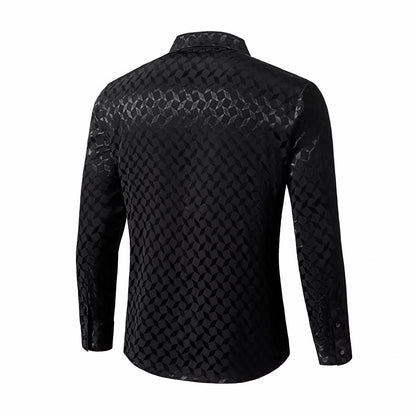 Optic Tessellation Stitchless LS Shirt BLACK