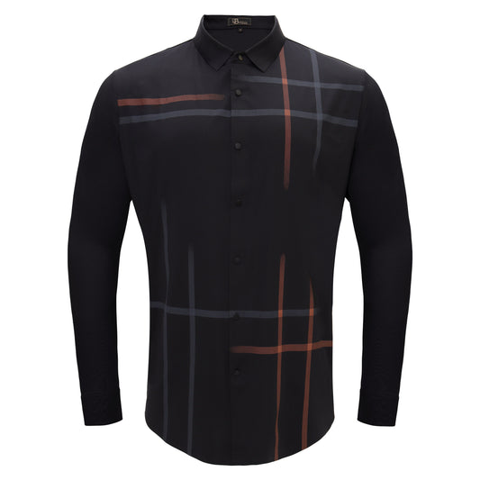 Checkmate Plaid Button-Up Shirt BLACK - Dudes Boutique