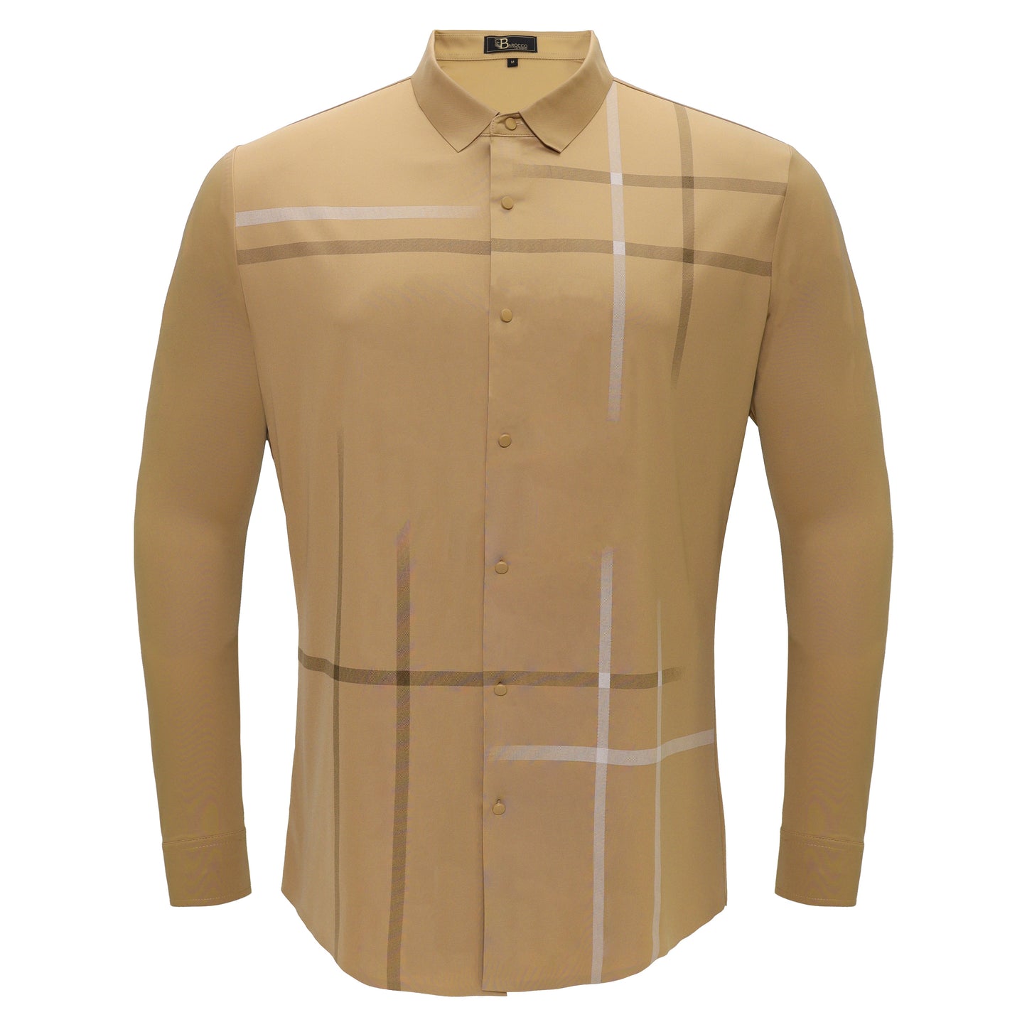 Checkmate Plaid Button-Up Shirt KHAKI - Dudes Boutique
