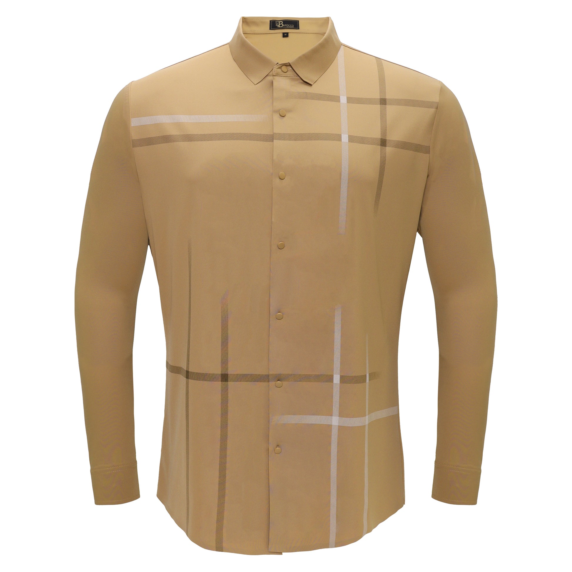 Checkmate Plaid Button-Up Shirt KHAKI - Dudes Boutique